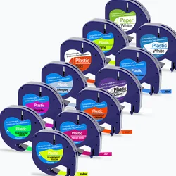 1pK Replacement Dymo LetraTag Refills Plastic Label Tape Compatible With Dymo LetraTag Label Maker LT-100H LT-100T QX50