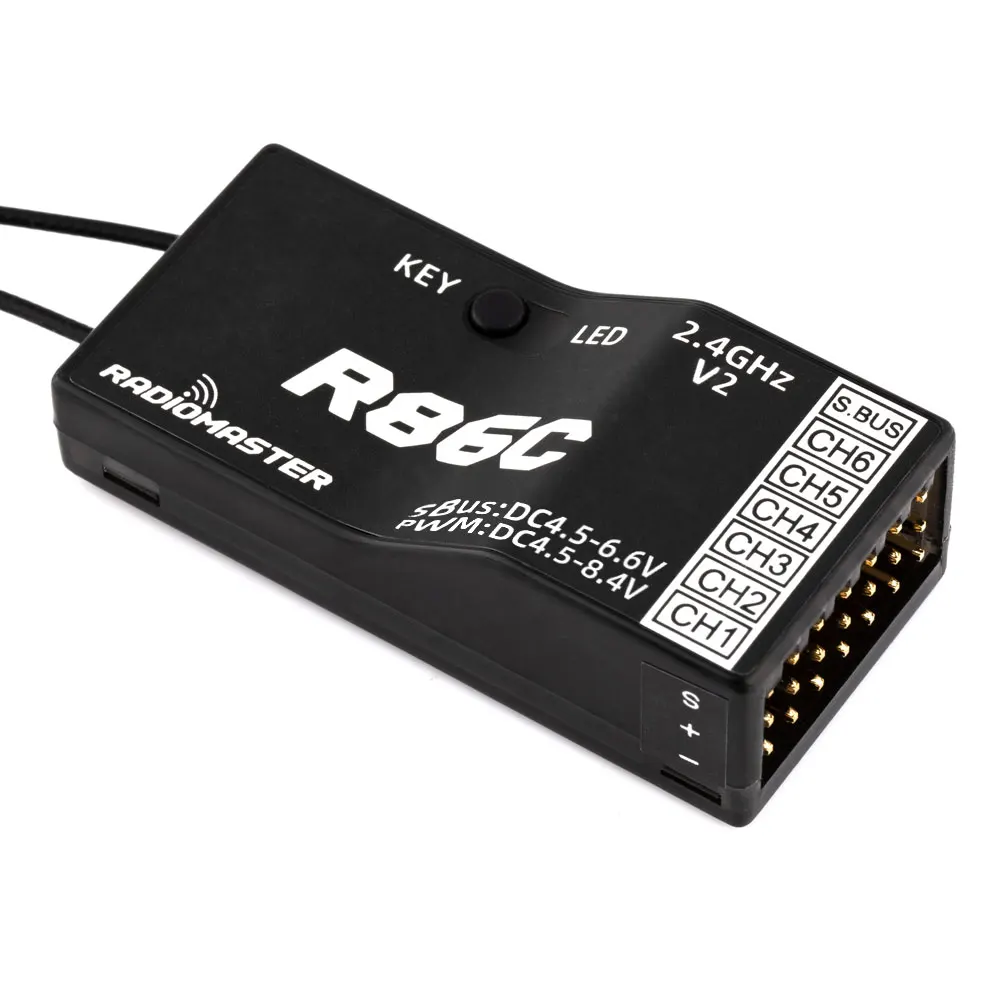 

RadioMaster R86C V2.0 6ch Frsky D8 Compatible PWM / Sbus Receiver for Frsky Jumper Radiomaster Transmitters