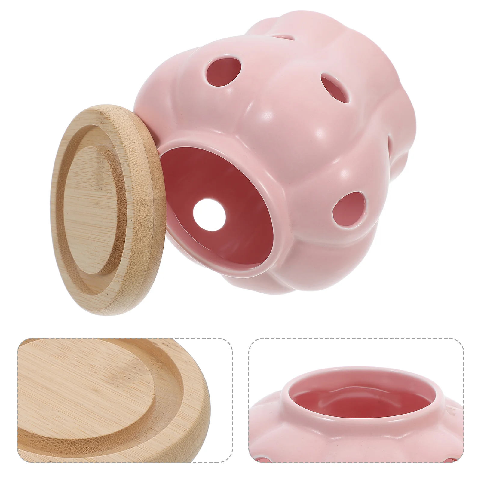 

Garlic Ceramic Storage Jar Tank Canister Keeper for Counter Container Pink Holder Kitchen Canisters Countertop