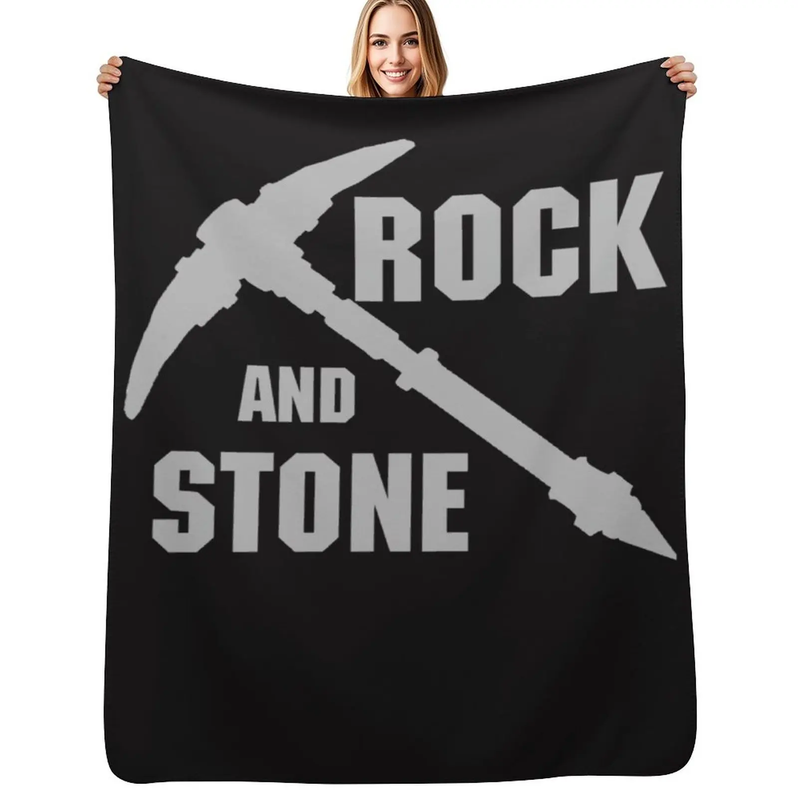 Rock and Stone! - Grey Throw Blanket Durable Warm Blanket for Daily Home Use