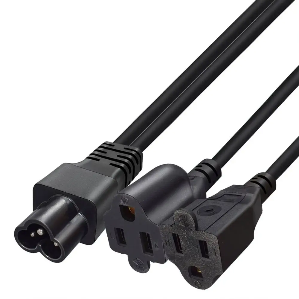 Power Splitter Cord C6 To Dual Nema 5 15R Female Adapter For Desktop Monitor Projector Office Equipment Electrical Wire
