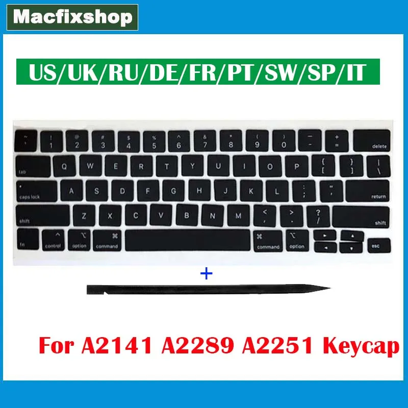 

Ноутбук 2020 A2141 A2289 A2251 Крышка клавиш для MacBook Pro 13 дюймов 16 дюймов США Великобритания RU Швейцарский Португальский Французский Немецкий Испанский Итальянский колпачки клавиш