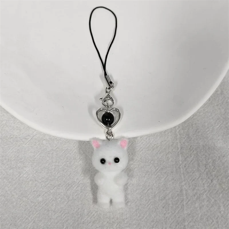 Cute calico critters persian cat beaded keychains y2k handmade
