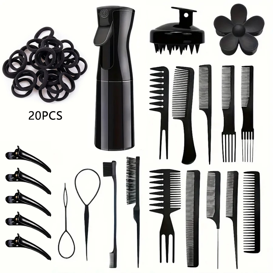 Hair Brush Set,Detangling Brush Set for Curly Hair with Hair Spray Bottle, Hairbrush Set, Hair Scalp Massager Brush