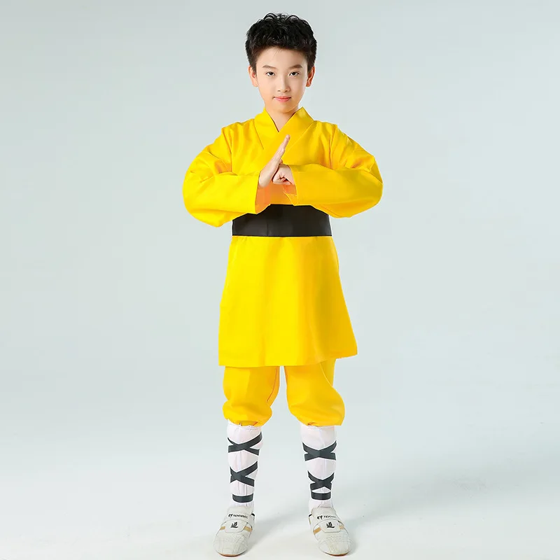 Kids Shaolin Wushu Exercise Clothes Chinese Ethnic Wear Suit Youngster Martial Arts Clothing KungFu Performance Practice Costume