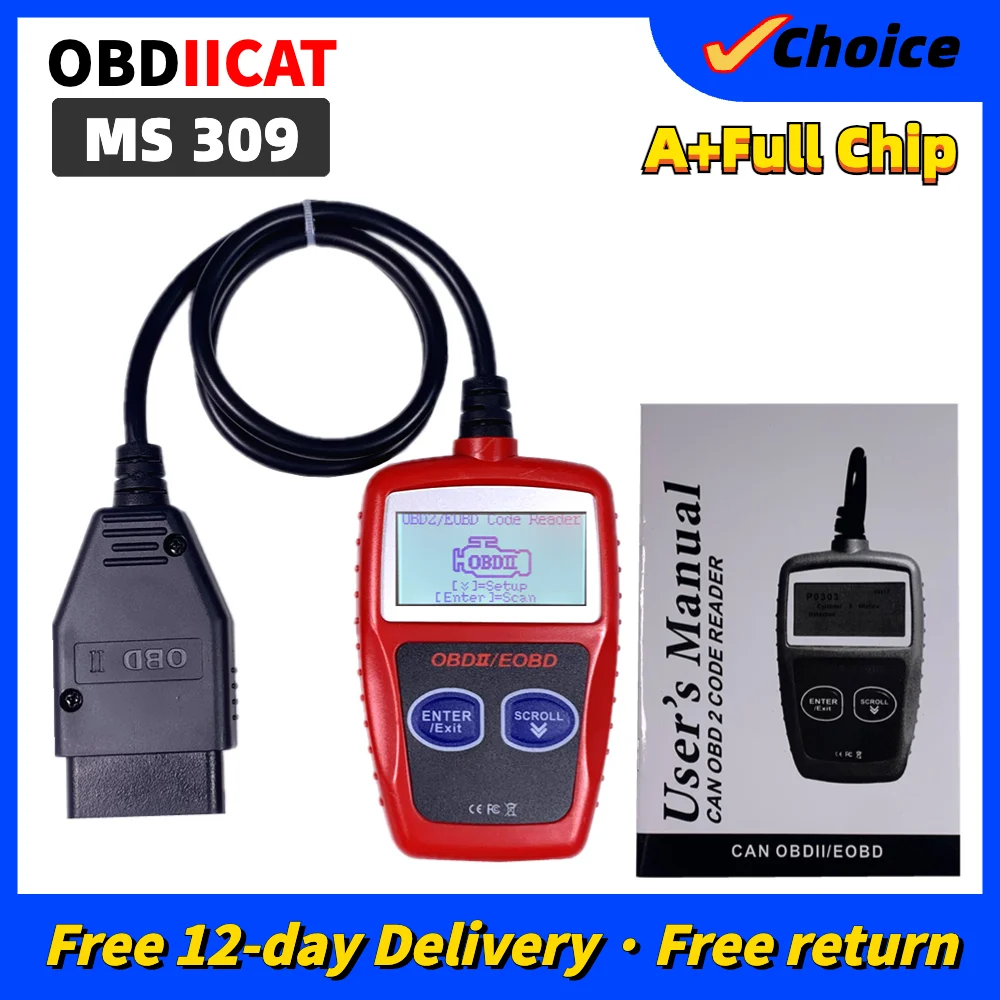 Maxiscan Ms309 Can Bus Obd2 Диагностический Инструментeobd Obd Ii Считыватель Кодов Сканер Автомобиля С Многоязычной Поддержкой