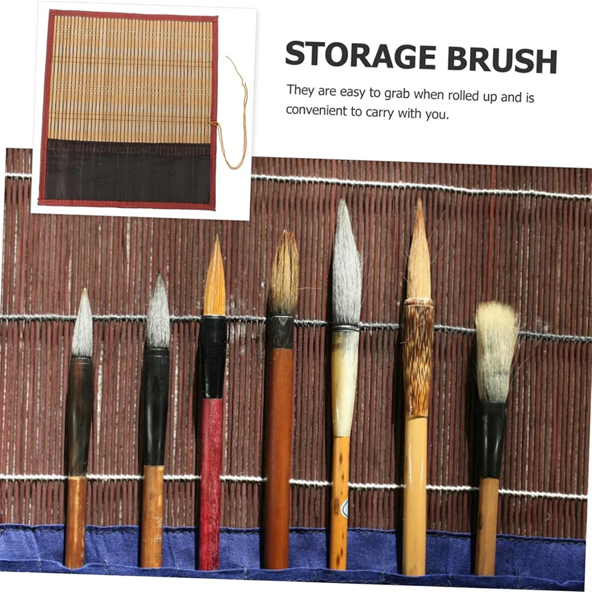 Roll Brush Pen Curtain Bamboo Pen Roll Storage Pen Bag Calligraphy and Painting Protection Collection Brush PocketASDS