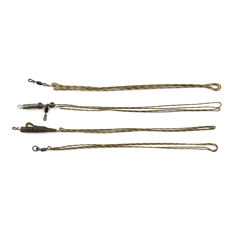 Hirisi 3 قطعة 45lb مضفر الرصاص الأساسية خط PreTied هليكوبتر Chod الشعر تلاعب الرصاص كليب قطب موصل الكارب الصيد محطة معالجة #5