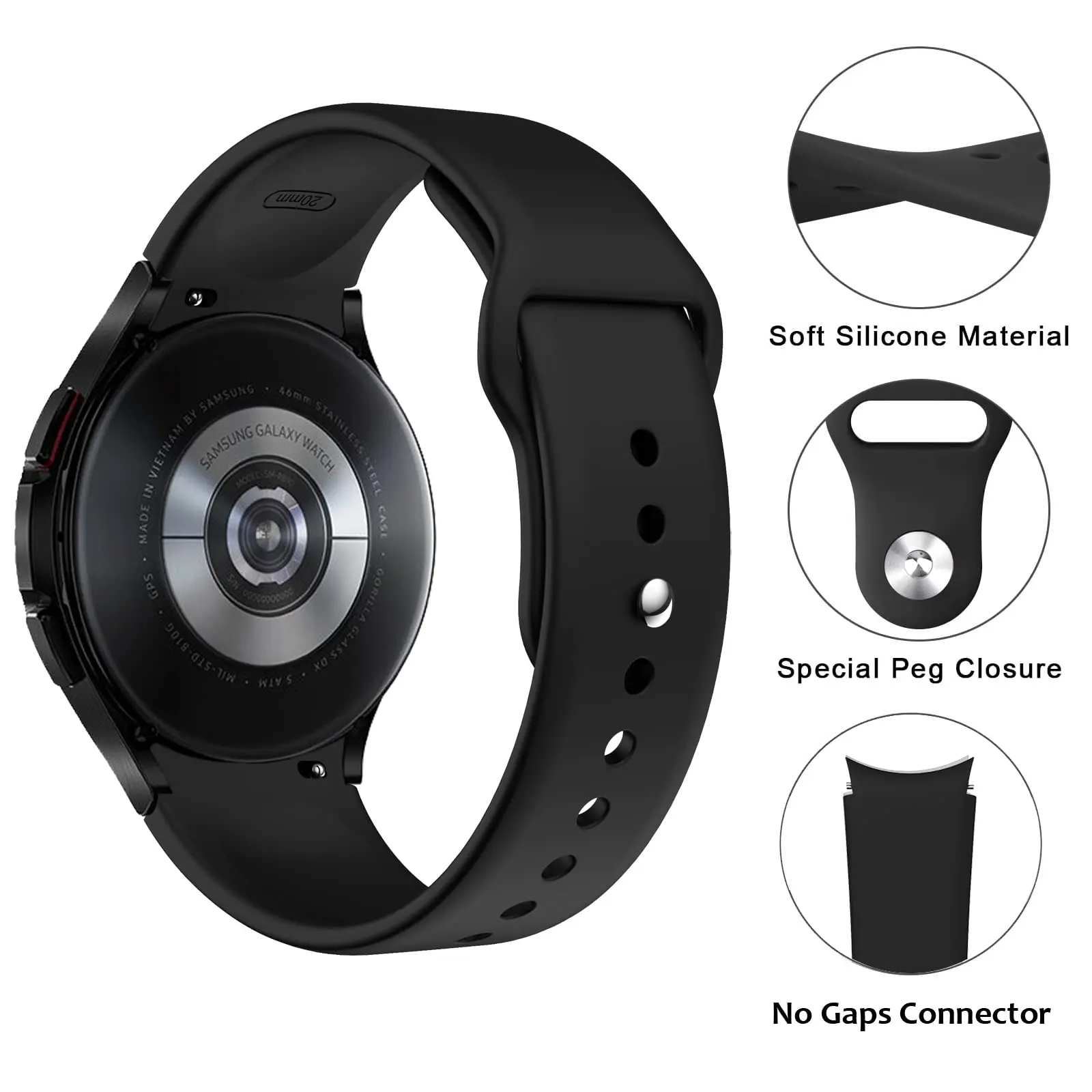Silicone Strap For Samsung Galaxy Watch 6 5 4 44mm 40mm Bracelet Galaxy Watch 6 4 classic 46mm 42mm 47mm 43mm 5 pro 45mm band