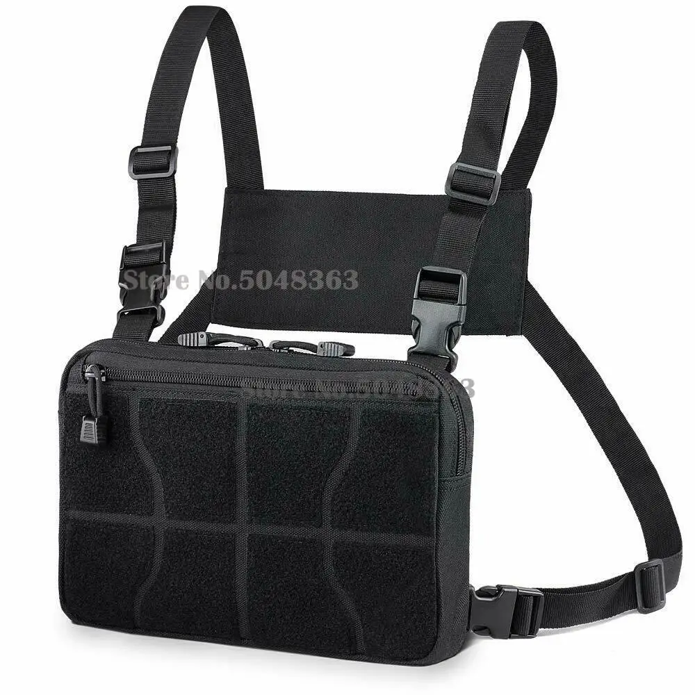 Tactical Adjustable Combat Chest Rig Bag Men's Outdoor Shoulder Front Pack Tools Pouch Outdoor Hunting Camping Waist Packs