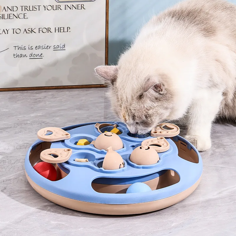 Jouet interactif pour animaux de compagnie : Distributeur de nourriture lent, tapis olfactif et plateau tournant pour chats et chiens – Soulagement de l'ennui et jeu d'entraînement cérébral