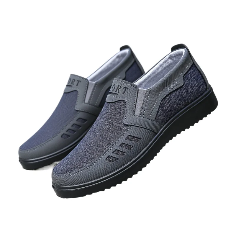 Men Slip‑On Canvas Loafers Breathable Comfort Flat Shoes Non‑Slip Rubber Sole Daily Walking Driving Casual Footwear view 4
