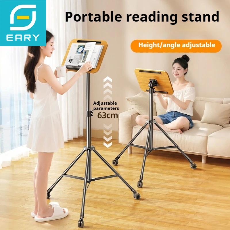 

Eary Laptop Stand Projector Tripod 63cm Height Adjustable with Tray Wheels Floor Book Holder Mount Office Home Stage Studio DJ