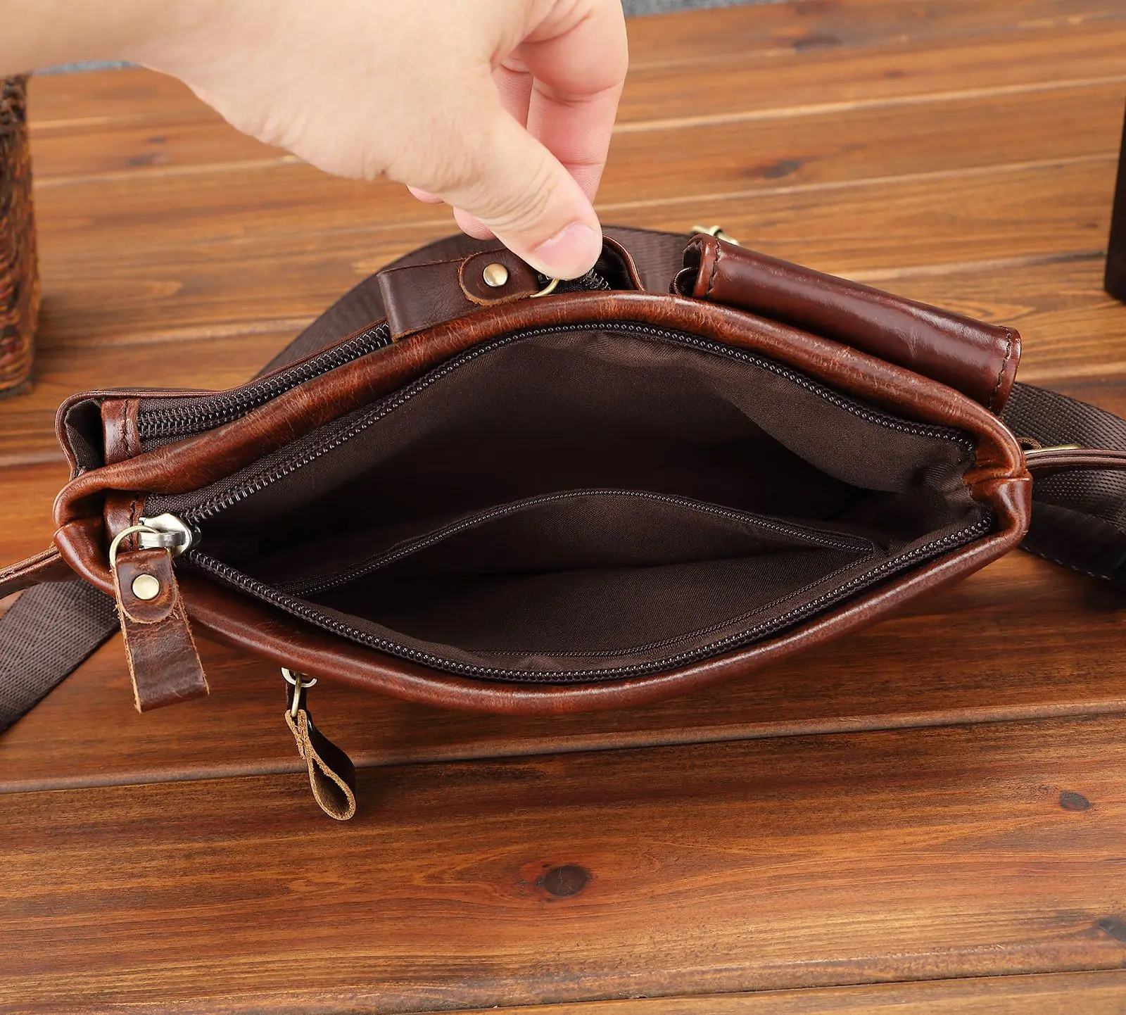 Genuine Leather Men Waist Bag Vintage Male Fanny Bag Belt Pack Phone Pouch Travel Casual Crossbody Chest Bag Outdoot Handbag