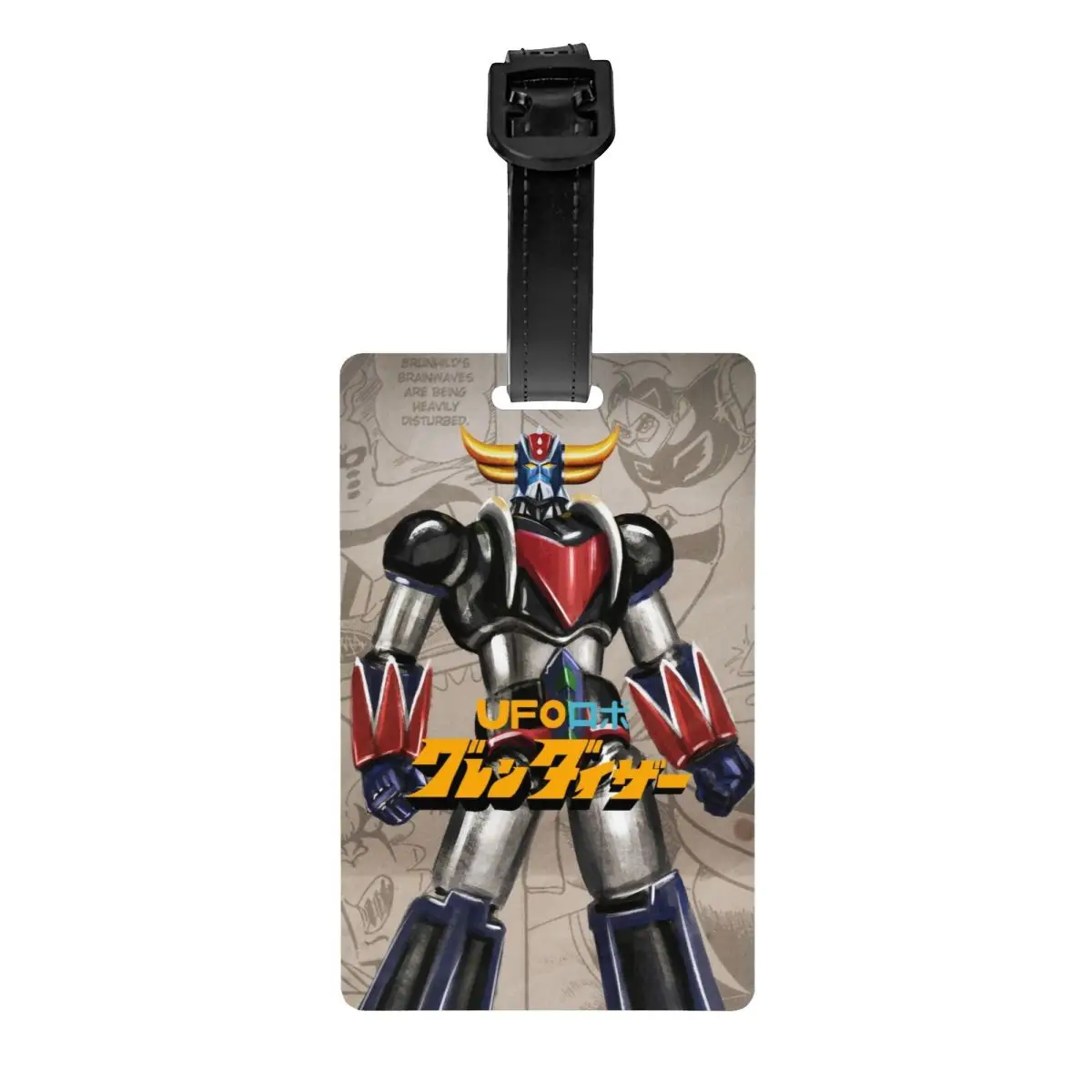 Custom Grendizer Anime Luggage Tag Privacy Protection UFO Robot Goldorak Baggage Tags Travel Bag Labels Suitcase