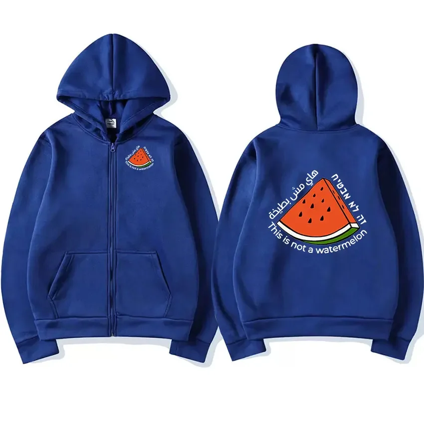 This Is Not A Watermelon Pullover Zipper Hoodie Men Women Casual Fashion Clothing Zip Up Sweatshirt Fleece Coats Oversized Hoody