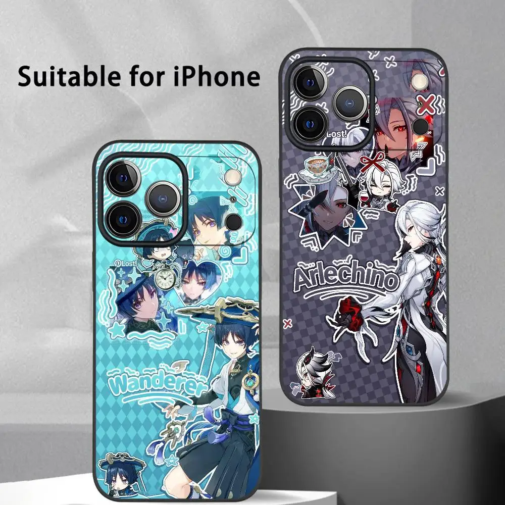 

Furina Roiden Wanderer Phone Case For IPhone 17 16 15 14 13 12 11 Pro Max Plus Mini Black Frosted Soft Shell Funda