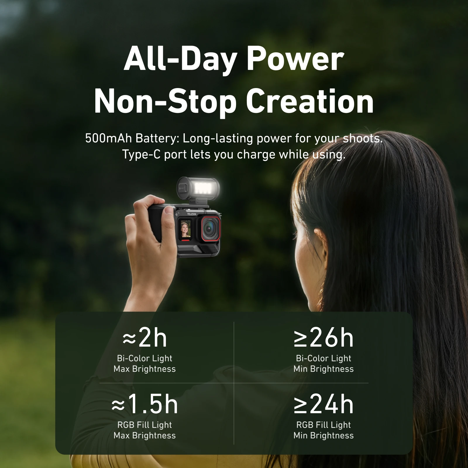 TELESIN Magfilm ملء الضوء المغناطيسي الإفراج السريع صورة شخصية الضوء مع محول الحذاء البارد ل DJI OSMO عمل ل Gopro ل Insta360 #4