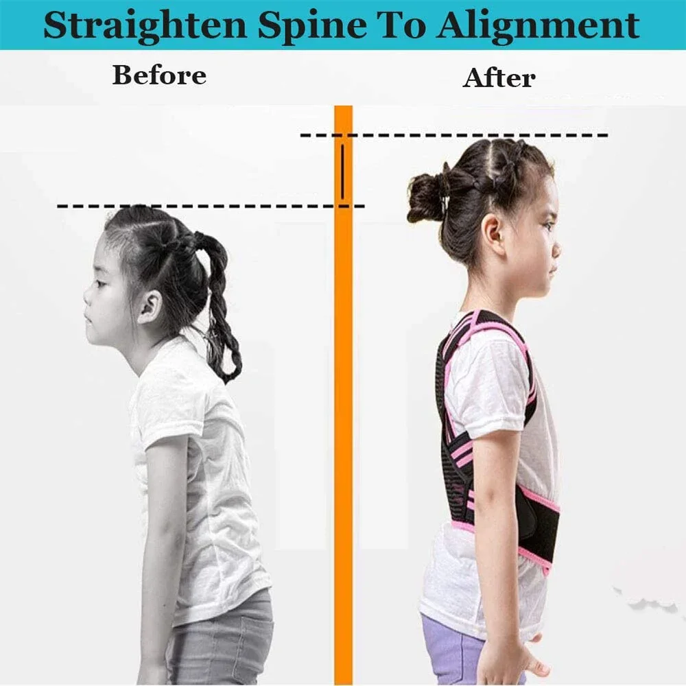 Adjustable Children Posture Corrector Back Support Belt Kid Boy Girl Orthopedic Corset Spine Back Lumbar Shoulder Braces Health