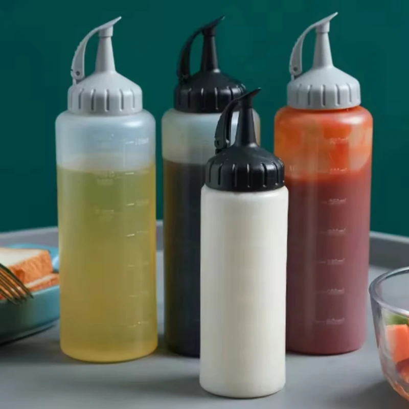 Hot 175/350ML Large Squeeze Bottle Condiment Bottles with Nozzles Ketchup BBQ Sauces Oil Bottle Dispenser Squeeze Sauce Bottles