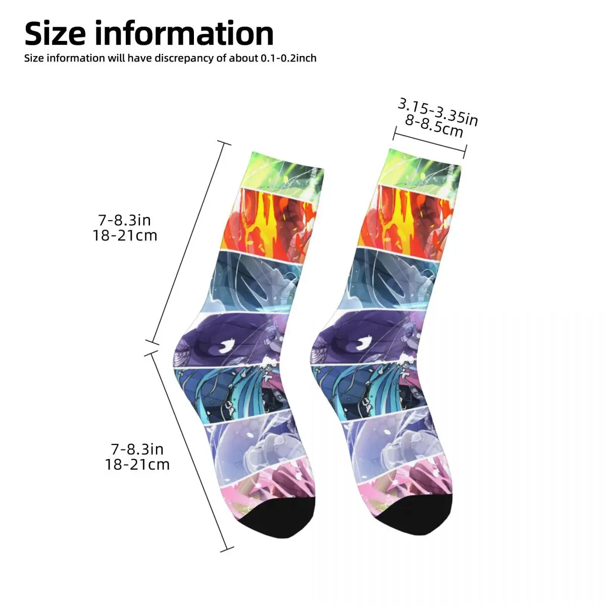 Chaussettes Kimetsu No Yaiba Demon Slayer pour hommes et femmes, beaux cadeaux en élasthanne à la mode, printemps, été, automne et hiver