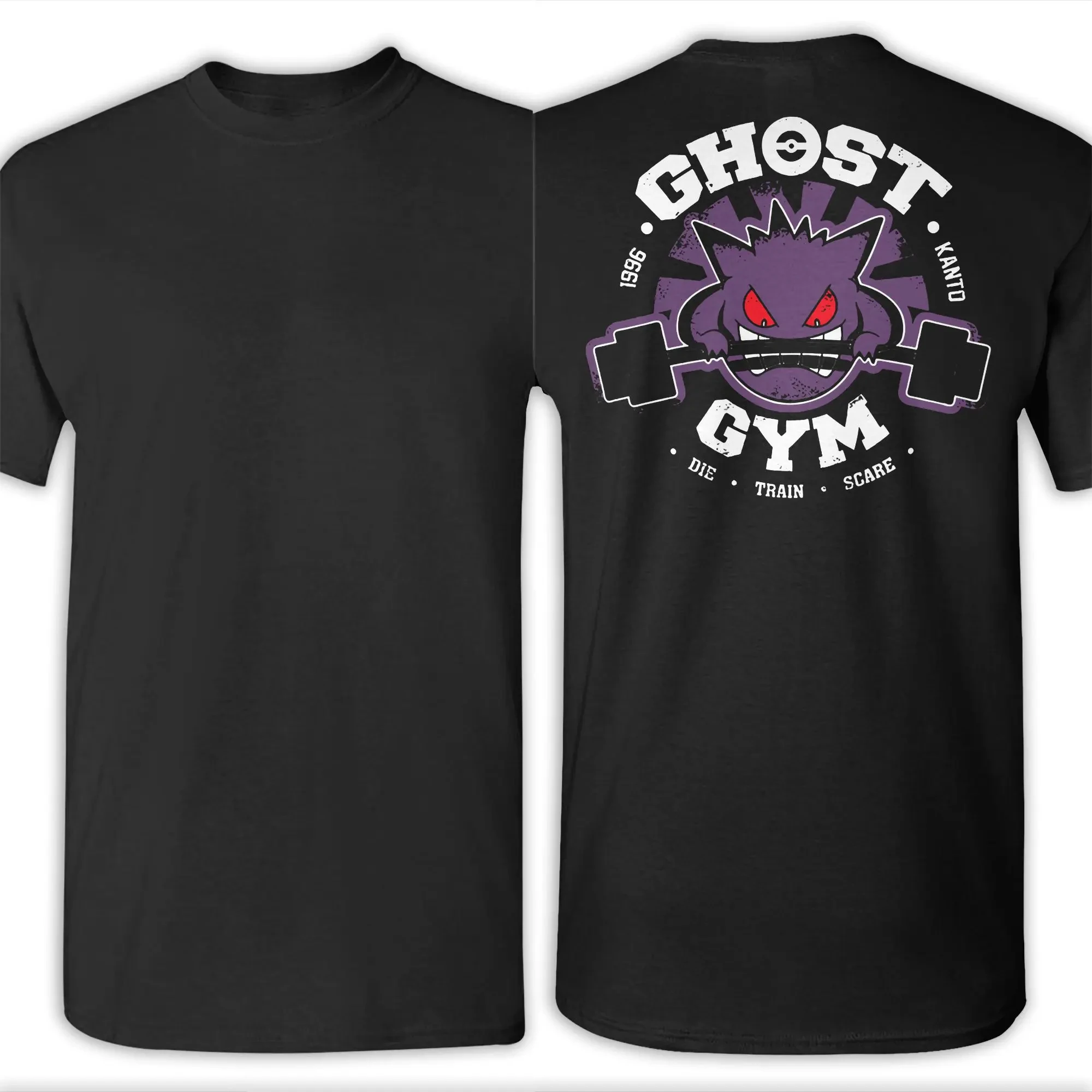 เสื้อยืดแขนสั้นผ้าฝ้ายพิมพ์ลายผู้ชาย Ghost Gym Root in Galveston Kaiju สไตล์ญี่ปุ่น Pokemon O เสื้อยืดฤดูร้อน