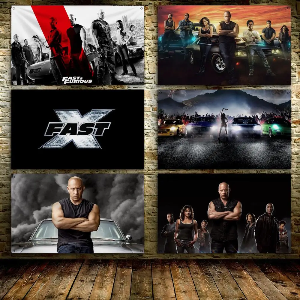 F-Fast and F-Furious Flaggen, individuelles Wandbehang-Kunstbanner für Schlafzimmer, Zuhause, Wohnzimmer, Außendekoration
