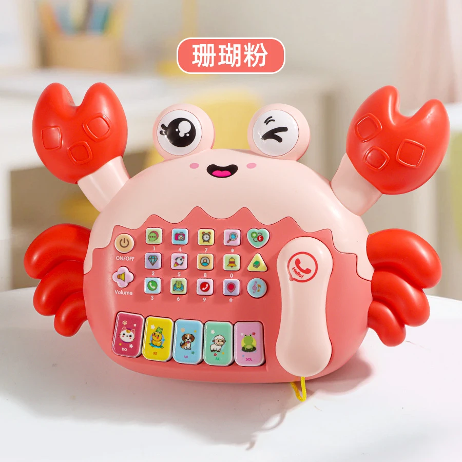 Maszyna Edukacyjna Krab Opowiadający Historie Telefon Symulacyjny dla Dzieci Wielofunkcyjna Zabawka Muzyczna do Wczesnej Nauki Prezent Urodzinowy