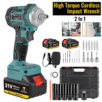 for Makita Cordless Impact Wrench - 2x6000mAh Battery 480Nm High Torque , 1/2inch Variable Speeds Power Battery Impact Gun 27pcs