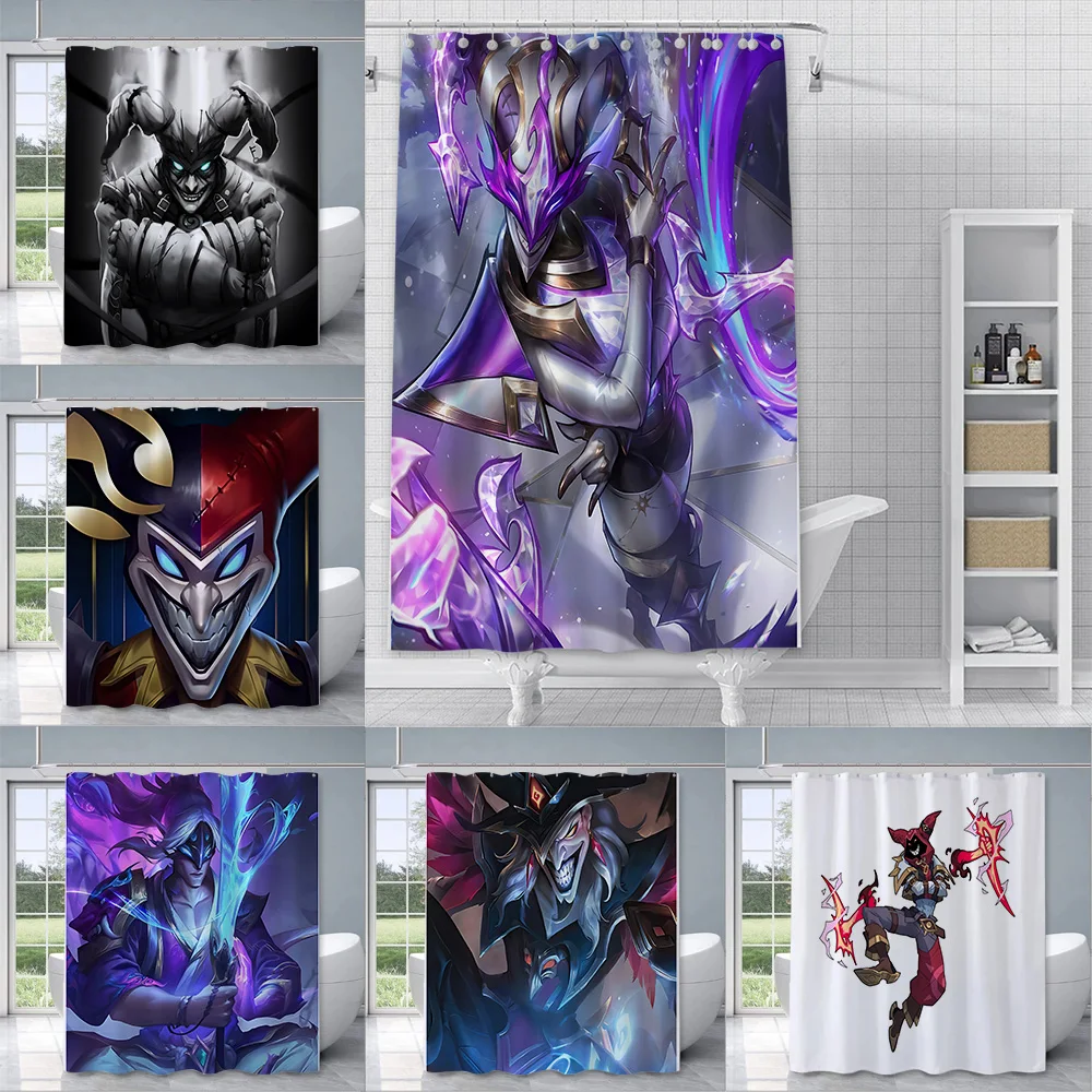 Shower Curtain Waterproof Polyester Fabric L-League of Legends Shaco Paint Bath Curtains Home Bathroom Decor Curtain With Hook