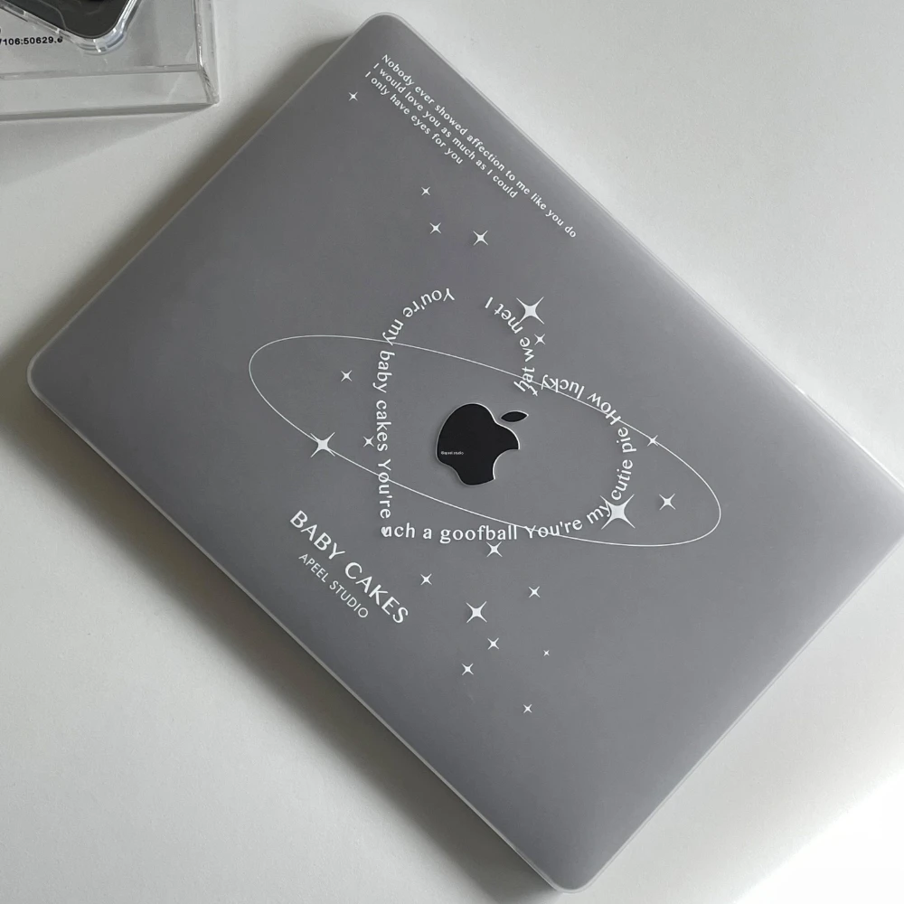 Korean Love Star Crystal Laptop Cover For Macbook Air 13 15in NEO M5 M4 A3113 A3241 A2941 A2337 Pro 14 16 M3 M2 A2338 Clear Case