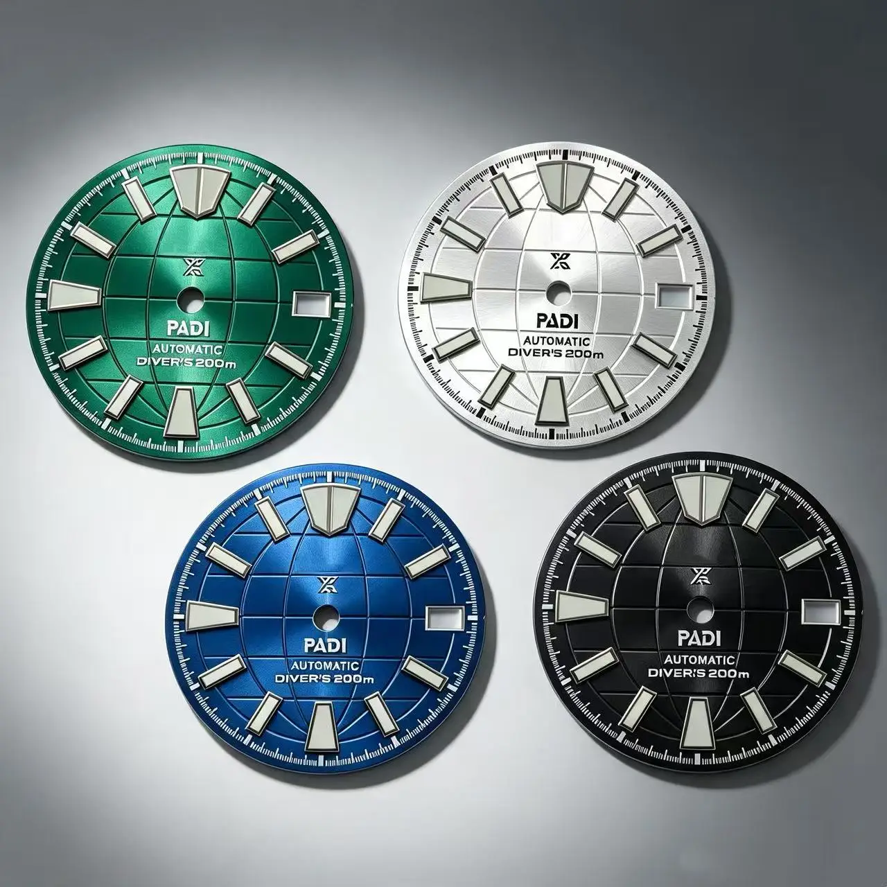 28.5mm NH35 dial, green luminescence, original mechanical watch, Earth S dial, single date, suitable for Seiko modification