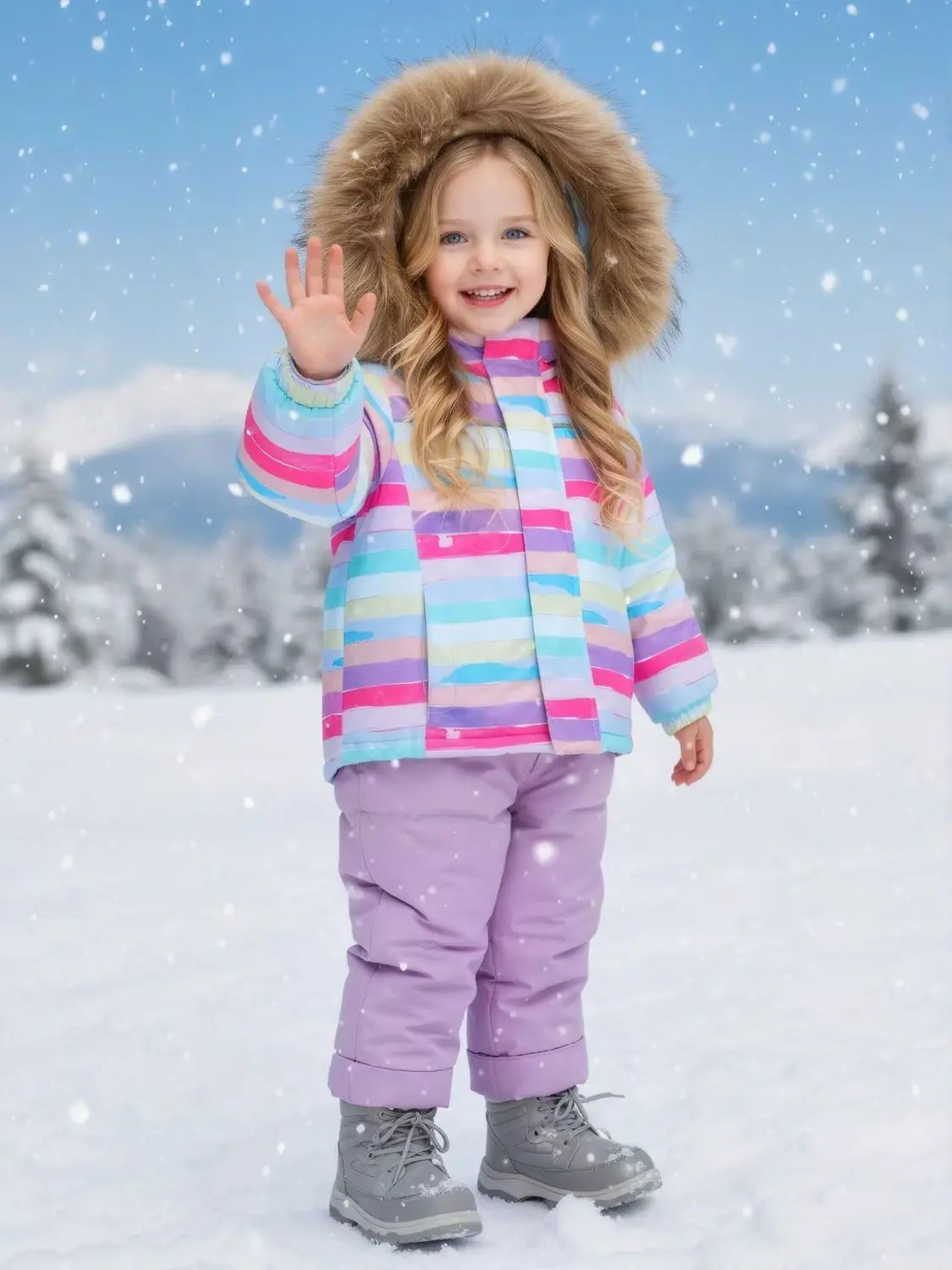 New Children's Down Jacket for Baby 1-5y Children's Set Kid Girls Toddler Boys Winter Two-piece Coat Down Ski Ourterwear