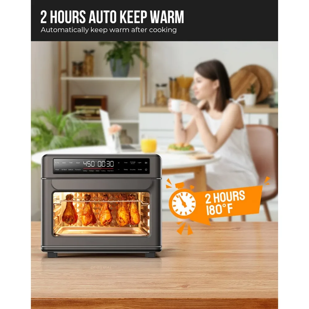 Encimera de horno tostador de gran capacidad, freidora de aire 26QT, Combo de horno