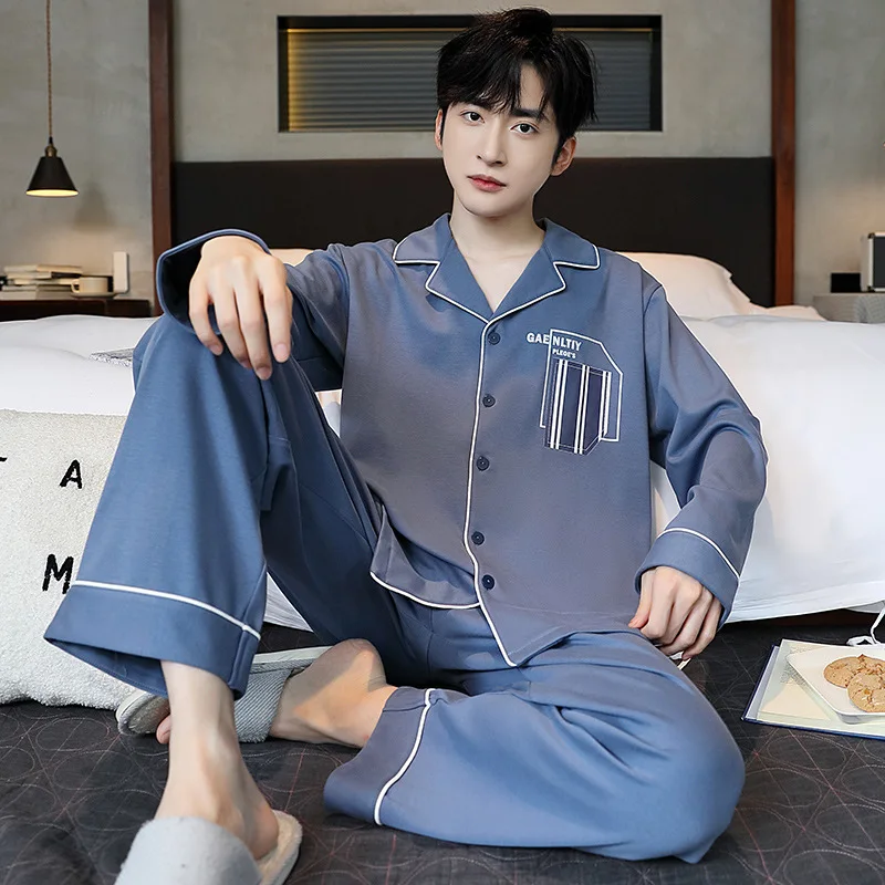 

Мужская домашняя одежда: пижамы, мужской костюм, весенняя одежда, повседневный костюм, новая спортивная одежда, топы и брюки, 2 предмета, спортивная одежда Y2K, оптом