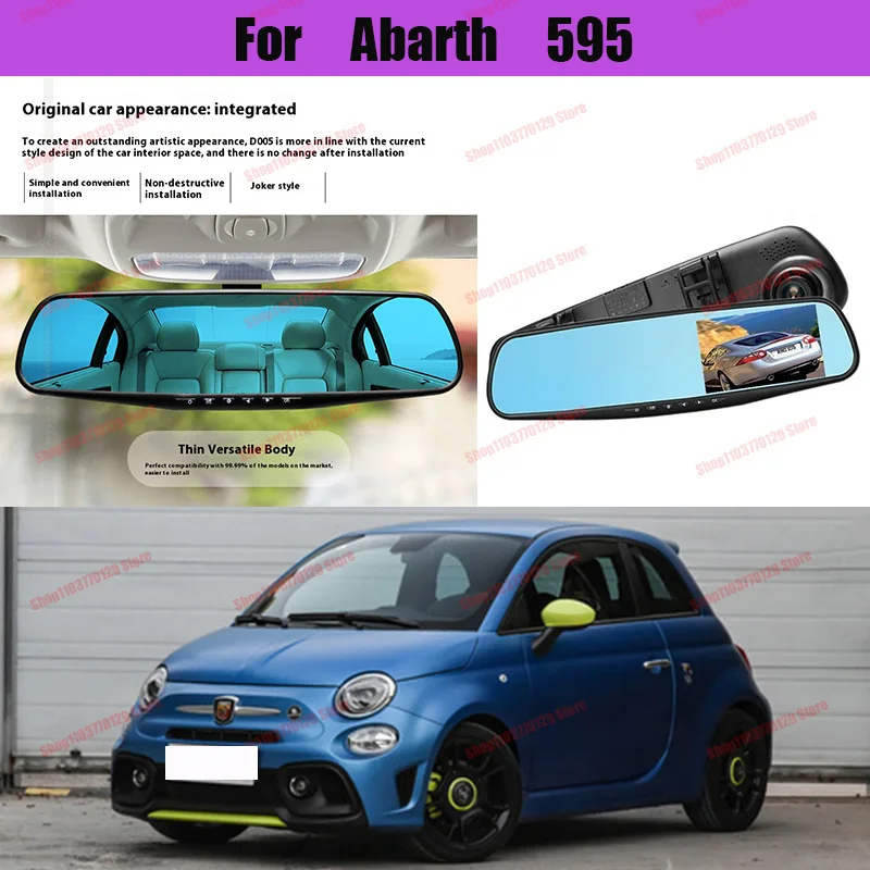 

For Abarth 595 High definition dual lens driving recorder with front and rear dual recording reverse images Car dvr