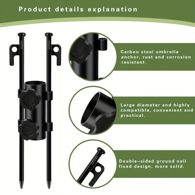 

2pcs of Adjustable Tent Canopy Poles for Sunshade, Wind-Resistant Outdoor Hiking And Fishing Tent Additions