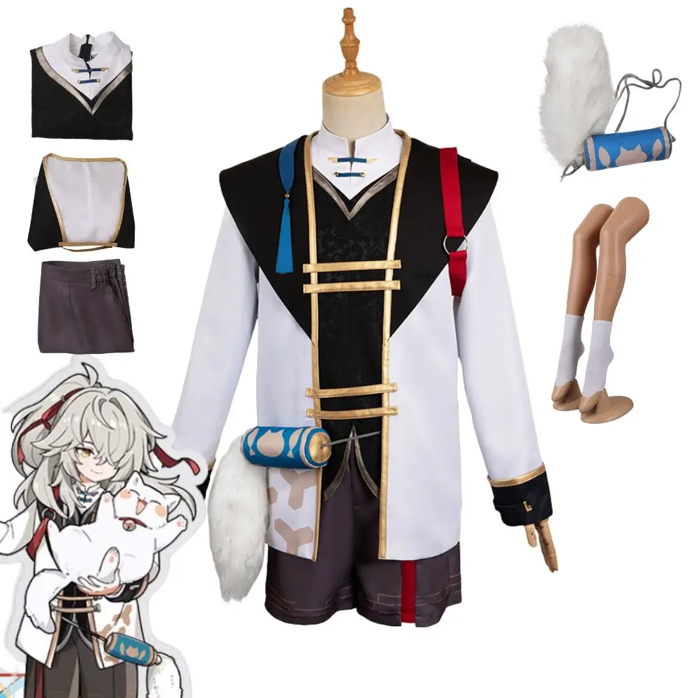 Jing Yuan Honkai Star Rail Cosplay Nette Costume pour Hommes et Femmes, Déguisement, Veste, Short, Tenues de Bande Dessinée, Halloween, Carnaval Trempé