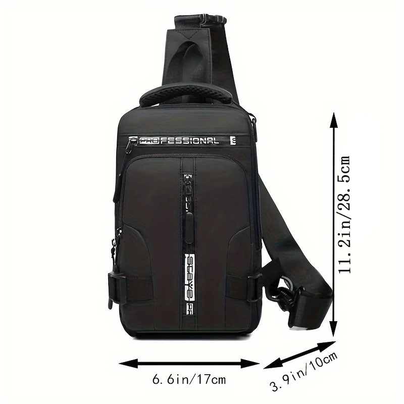 Reitrucksack für Herren, Herren-Brusttasche, lässige Herren-Umhängetasche, leichte und geräumige Crossbody-Tasche – Detail 3