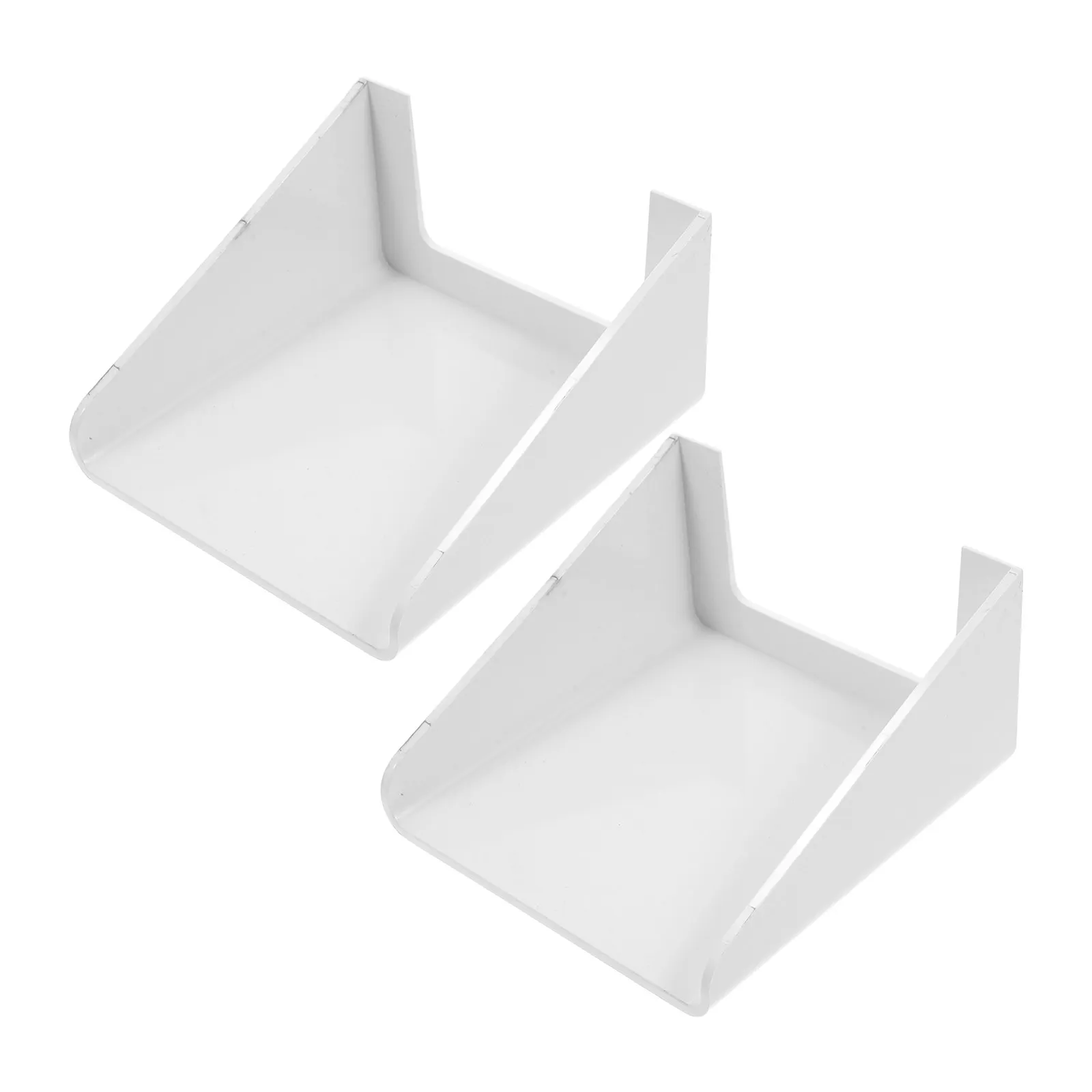 2Pcs Wall Mounted Shelf Bracket No Screws Needed Adjustable Angle for Camera Router Monitor Adhesive Floating Shelf Modern White