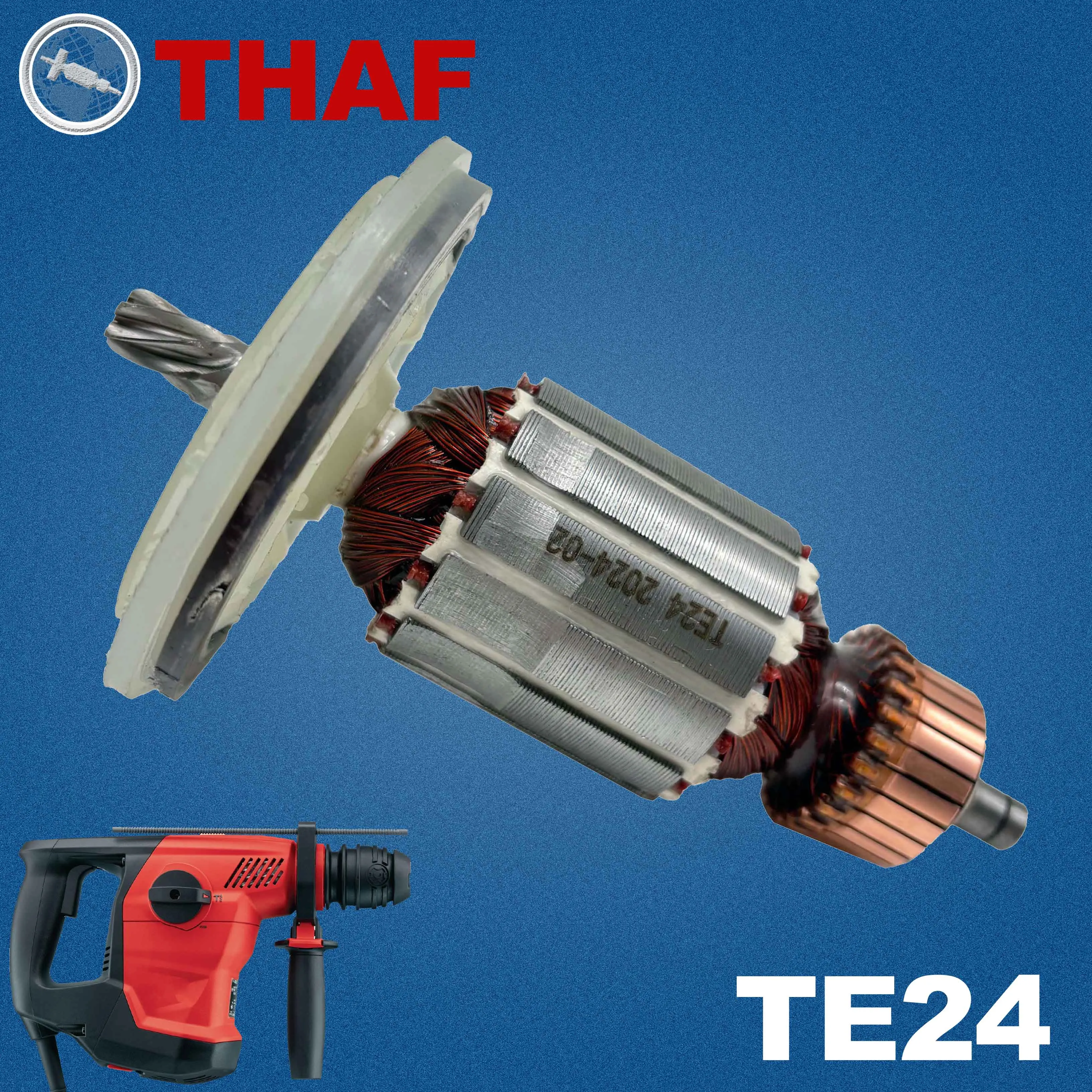 AC220V-240V TE24 TE-24 Armature Rotor Anchor Motor Replacement Spare Parts For HILTI Rotary Hammer TE 24