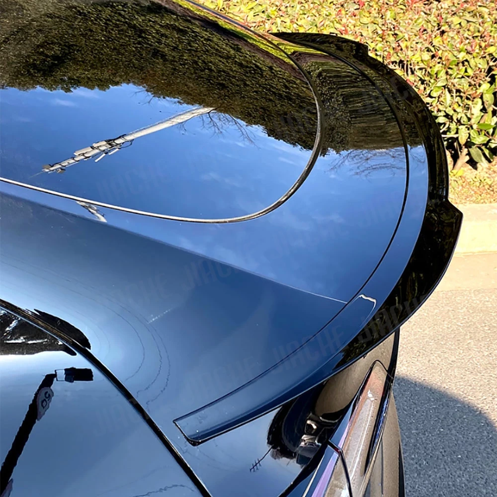 

ABS Carbon Look Rear Trunk Lip Spoiler For Tesla Model Y 2020+ Rear Trunk Duck Spoiler Wing Rear Wing Rear Boot Spoiler