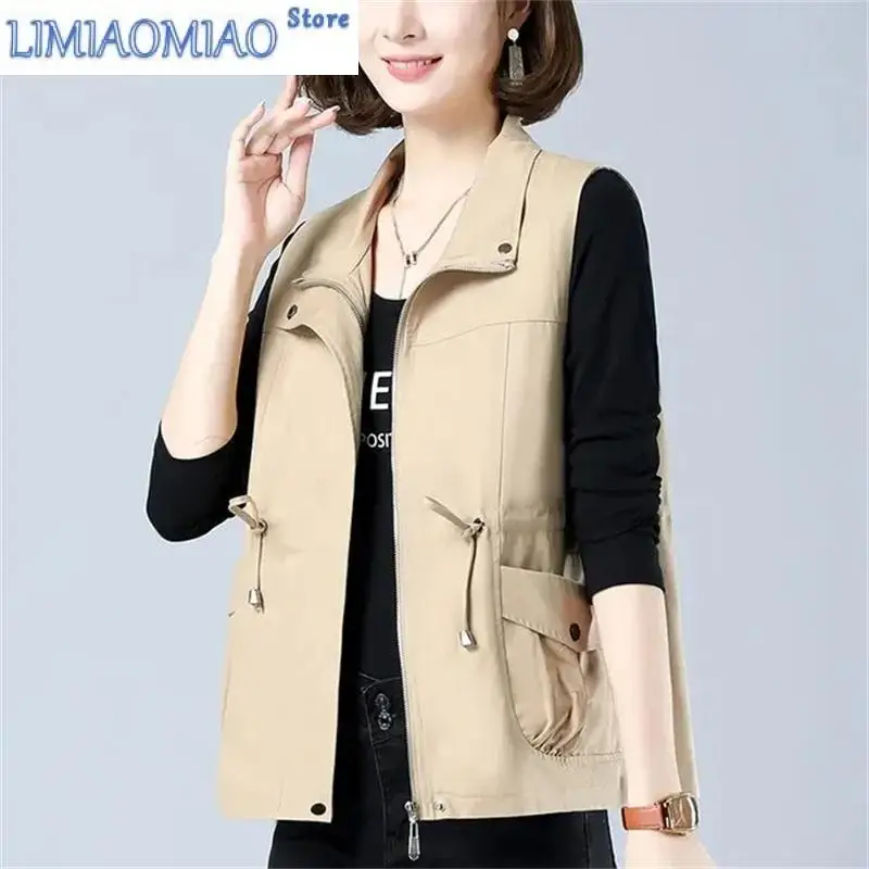 

Women Vest Coat Spring Middle Aged Mother Temperament Lady Jacket Sleeveless Loose Fitting Elegant Female Waistcoat Tops