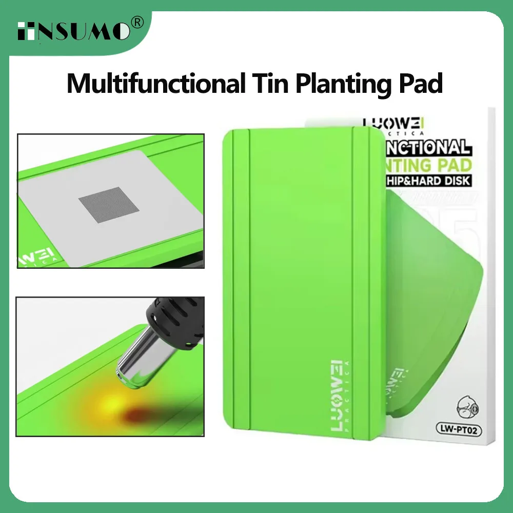 LUOWEI LW-PT02 BGA Stencil Positioning Tin Pad for Macbook CPU/NAND/WIFI Chip IC Welding Repair Magnetic Silicone Pad Tool