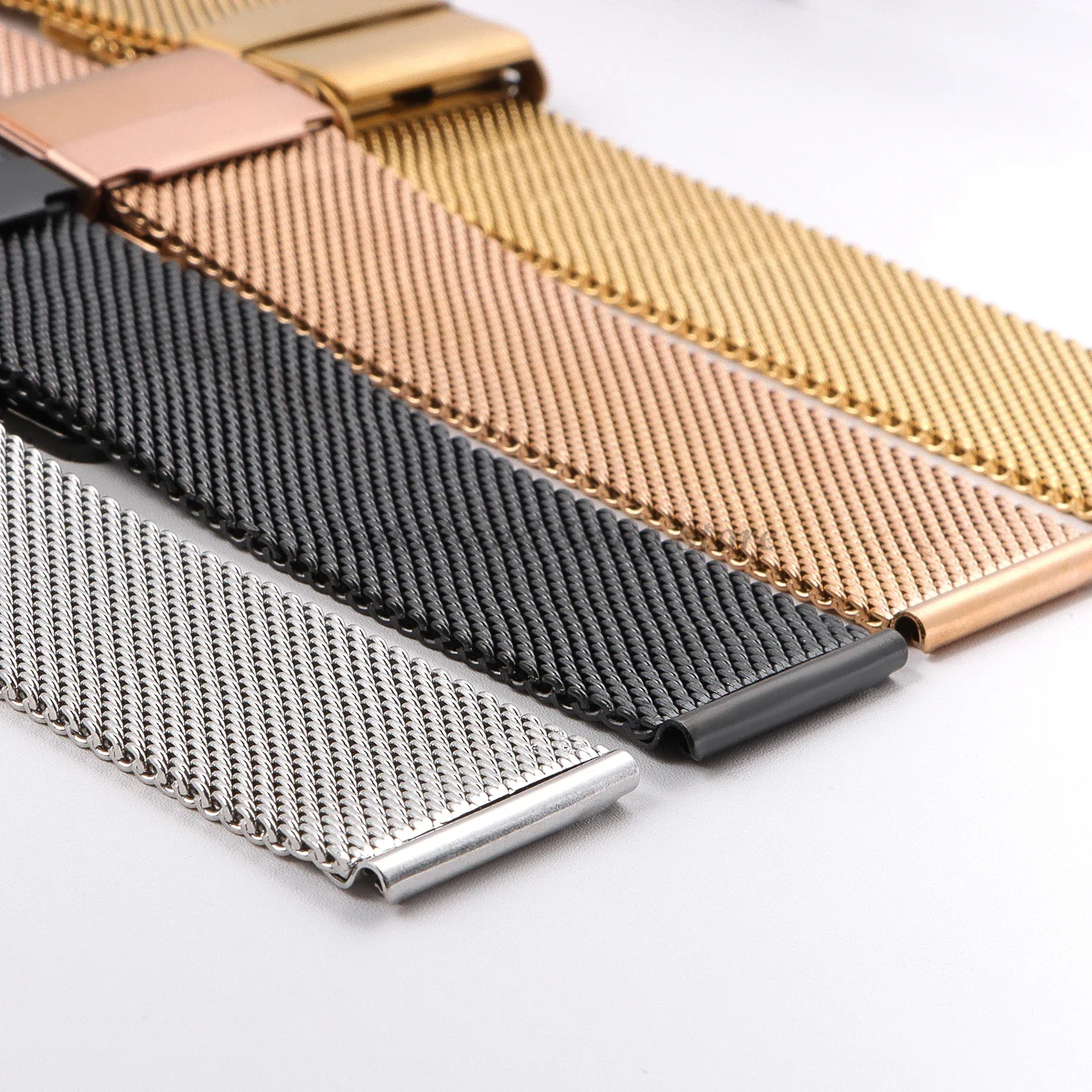 12mm 14mm 16mm 17mm 18mm 19mm 20mm 21mm 22mm 24mm 0.6MM Mesh Milanese Watch Strap Steel Watch Band Men Women Universal Bracelet image 3