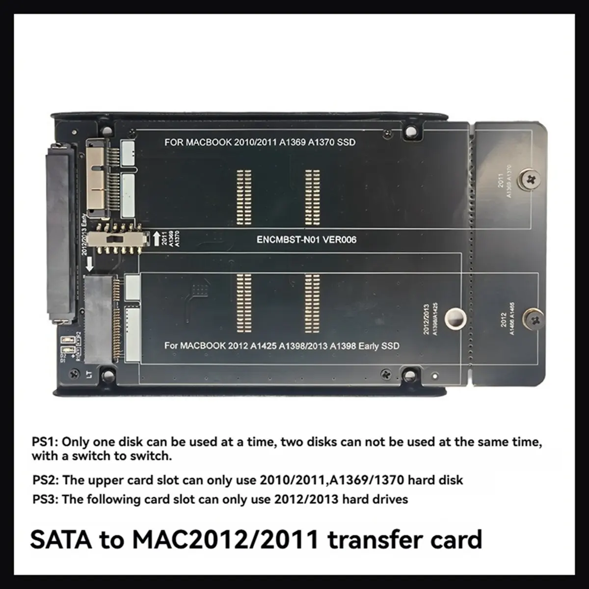 ABIU M2 SSD to SATA Converter for Macbook 2010 2011 A1369/1370 for Macbook 2012 1425/1398/1466/1465 M.2 SSD Adapter