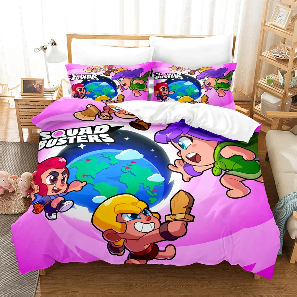 

3D Print Squad Busters Bed Linen Anime Demon Slayer Bedding Set 135x200 Teens Boys Twin Single Queen King Full Duvet Cover Sets