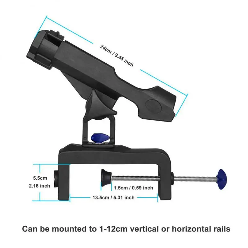 Imagem -05 - Rotatable Pesca Rod Titular 360 Graus Barco Kayak Pesca Rod Suporte Dispositivo Trilho Lateral Montagem Kits Tackle Bracket