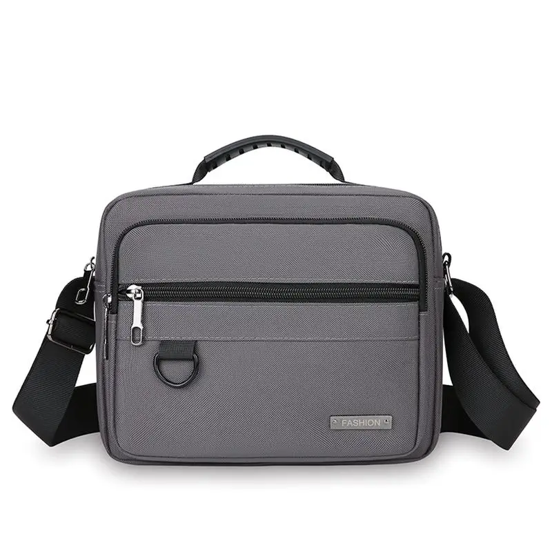 Men's Anti-Theft Business Shoulder Bag - Durable Office Briefcase with Multiple Zipper Pockets