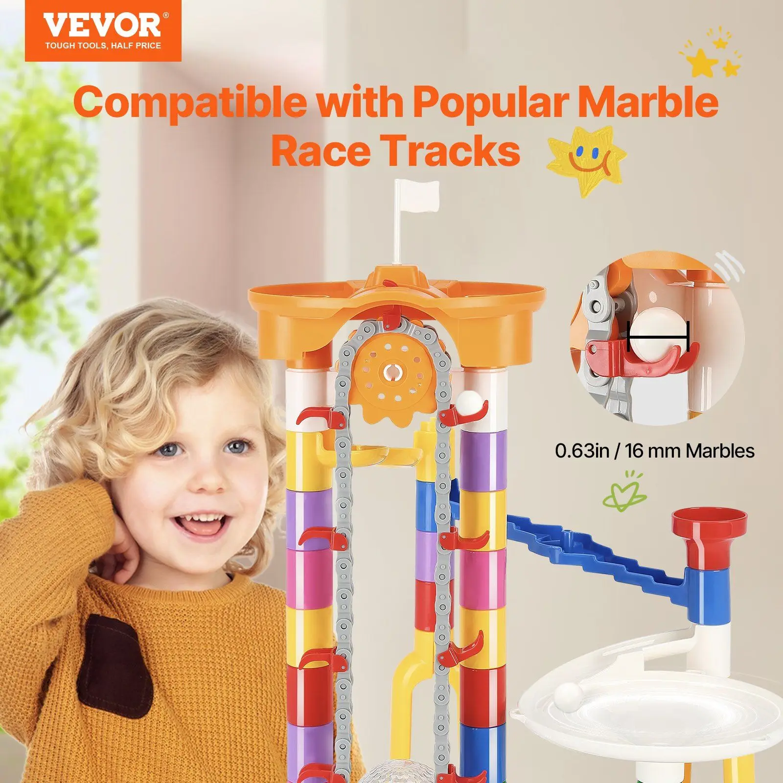Marble Run Set 230 PCS with Motorized Elevator Educational Maze Game for Kids